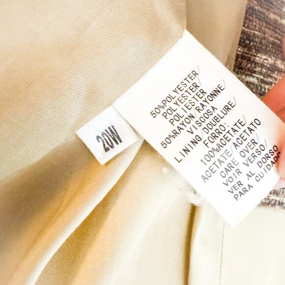 Due Per Due Brown Tweed Textured Blazer Brown Jacket Flower Accent Size 20 - Picture 5 of 8